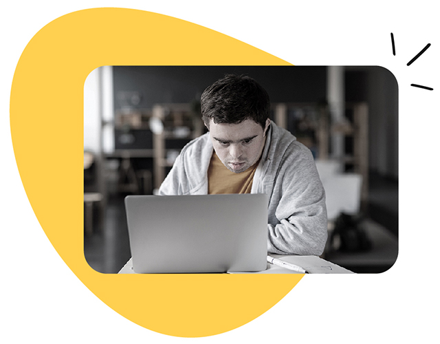 Man looking at laptop